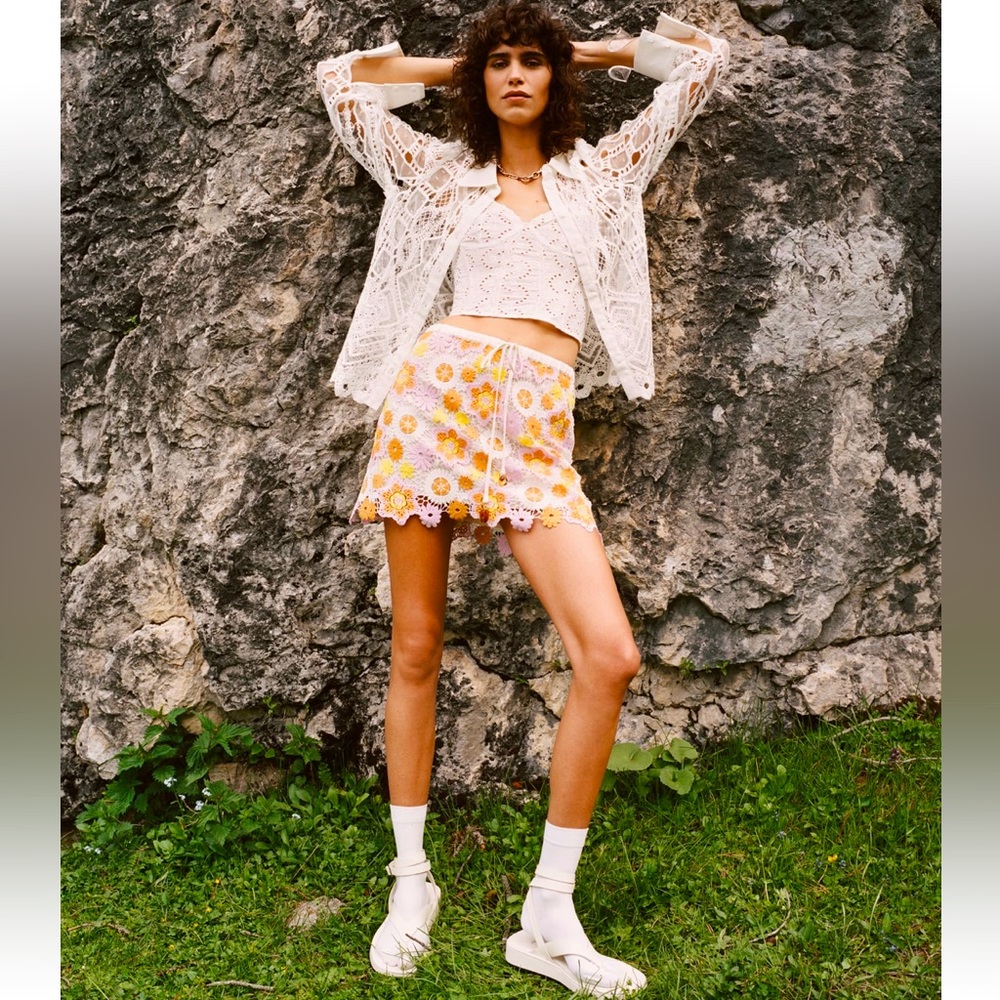 Zara Crochet Mini Skirt